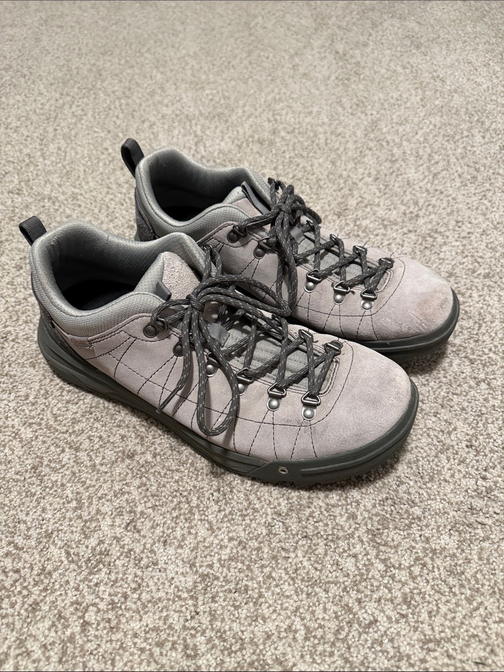 Men's Gray Suede Hiking Shoes